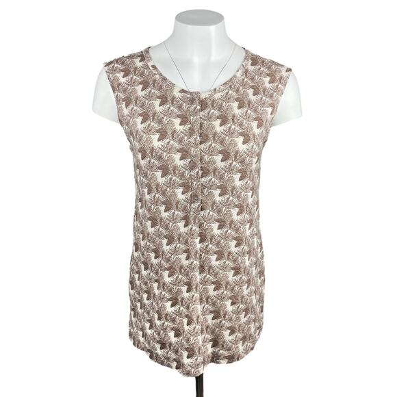 kate quinn Tops - NWT KATE QUINN Forest Pine Print Half Button Up Short Sleeve Top Sz Large